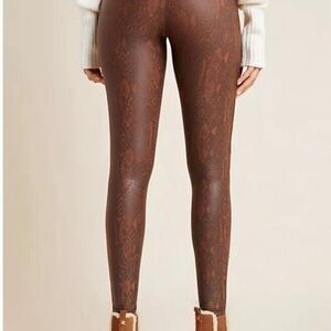 Anthropologie -SPANX Brown Snake-Print Leggings